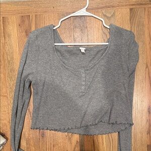 Gray Long Sleeve Women's Top